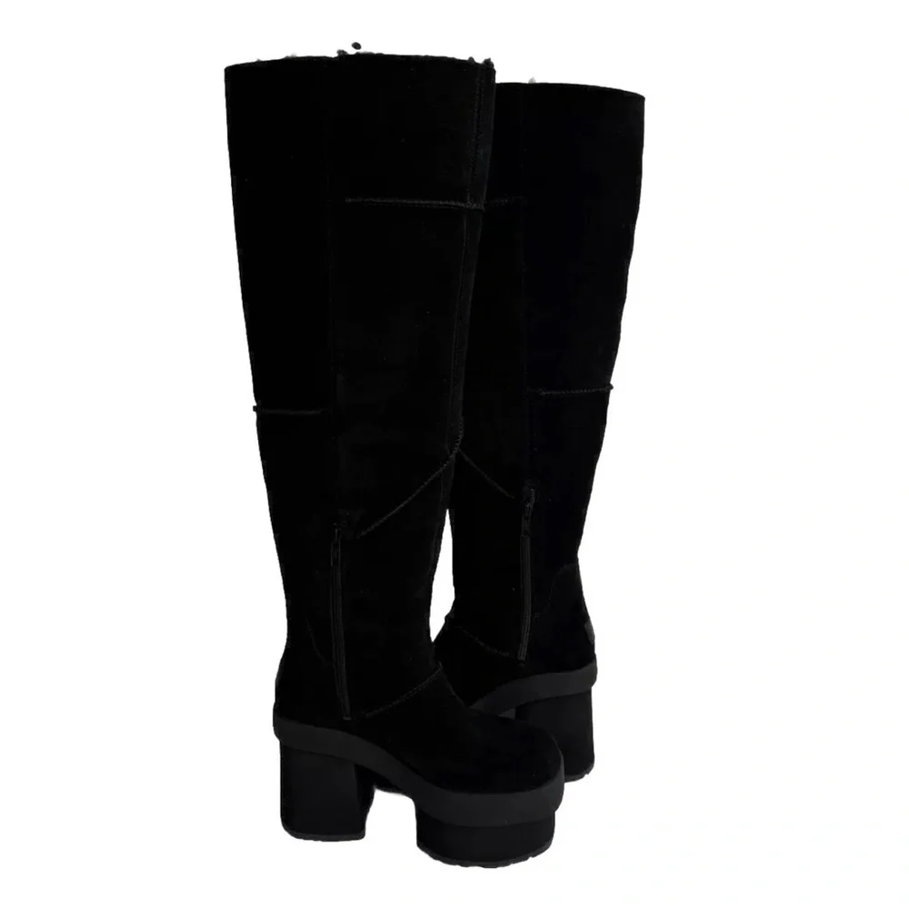 UGG NEW HEIGHTS PLATFORM XTRA BLACK OVER THE KNEE SUEDE BOOTS US 6 / EU 37 /UK 4